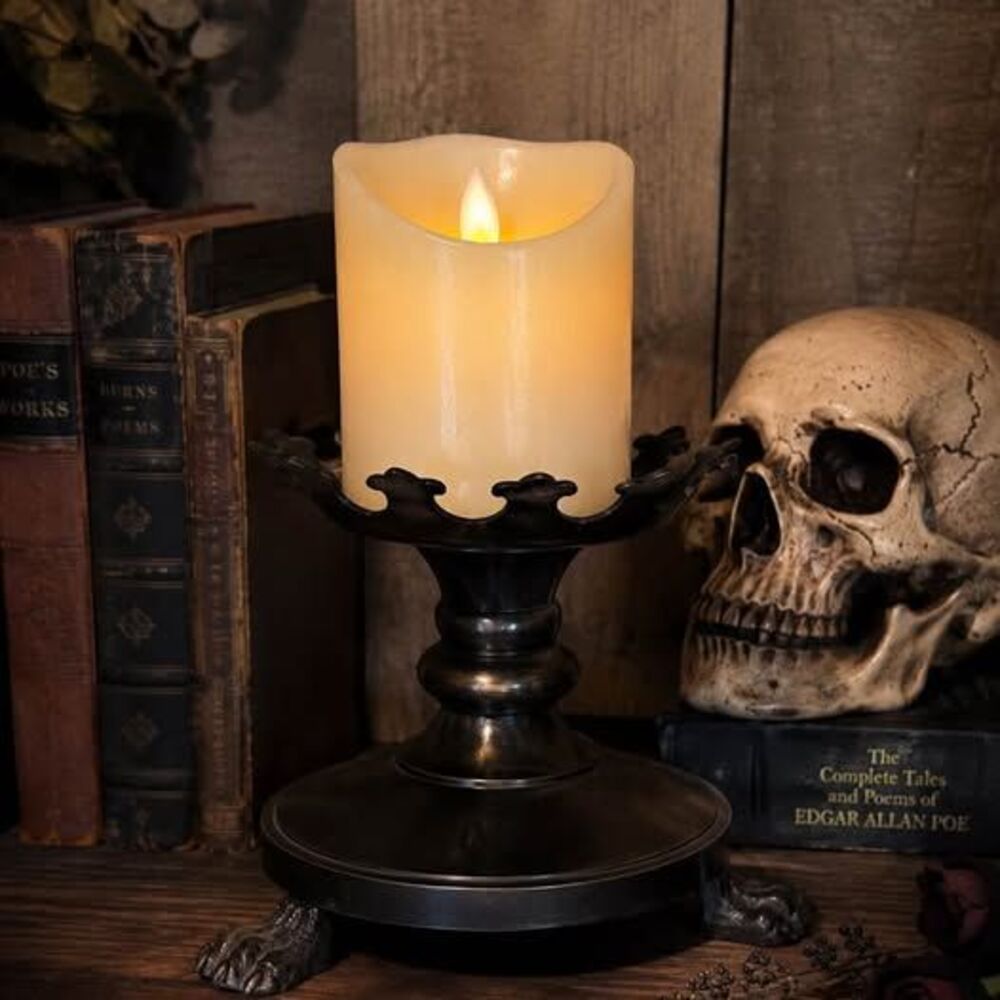 Vintage Gothic Style Metal Candlestick with Paw Feet